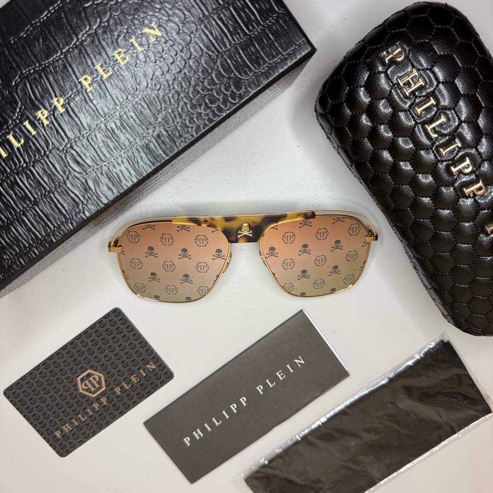 Philipp Plein Aviator Noah Monogram Mirror Lenses Sunglasses